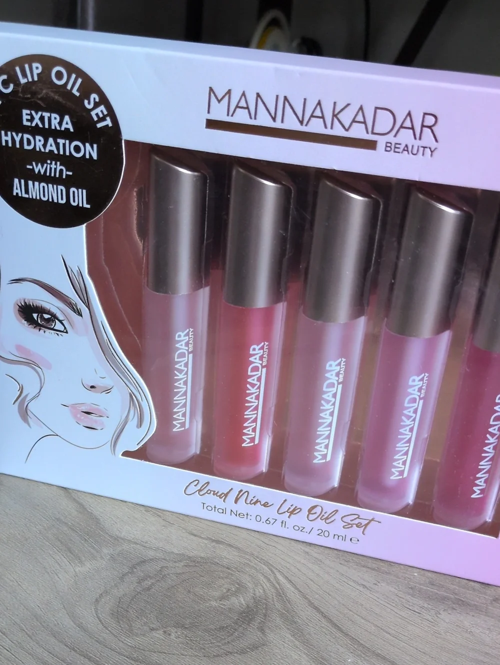 Manna Kadar Cloud Nine Lip Oil Set - Extra Hydration With Almond Oil Qty 5